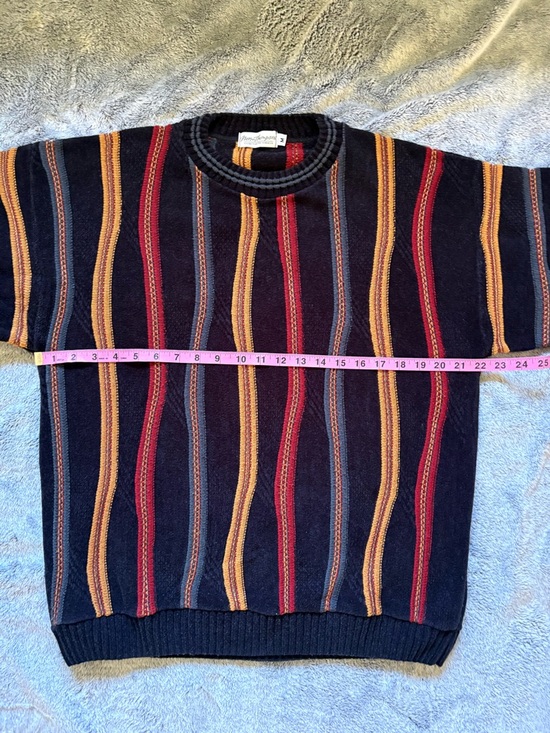 Vintage Norm Thompson 3D Knit Coogi Style Crewneck Mens Medium Sweater USA Made - Picture 4 of 7